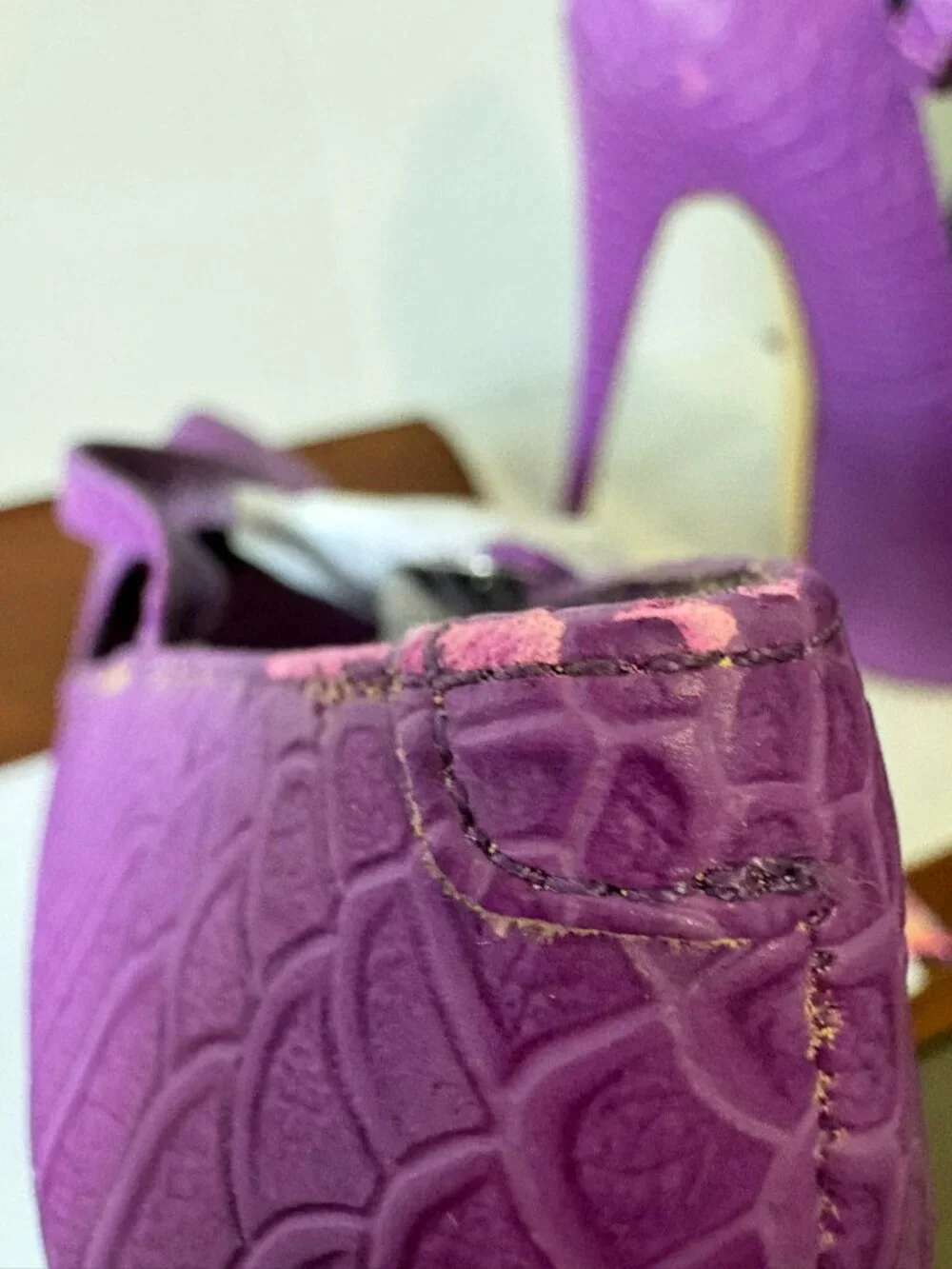 Penny Sue Platform Mary Jane Heels Purple Size 7 1/2 NIB